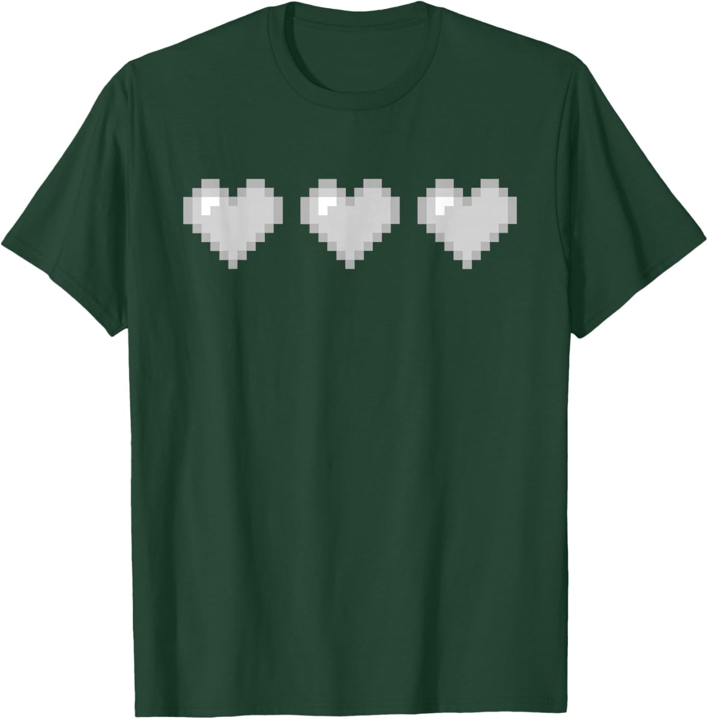 Y2K 80s 90s Valentines Day Hearts Pixel Art T-Shirt - T-Shirt | Forest