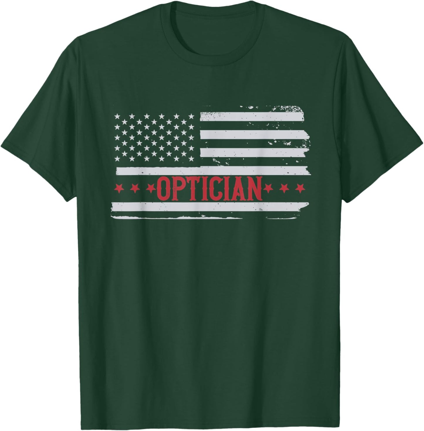 Patriotic Optician USA Flag Eye Doctor Ophthalmologist Men T-Shirt - T-Shirt | Forest