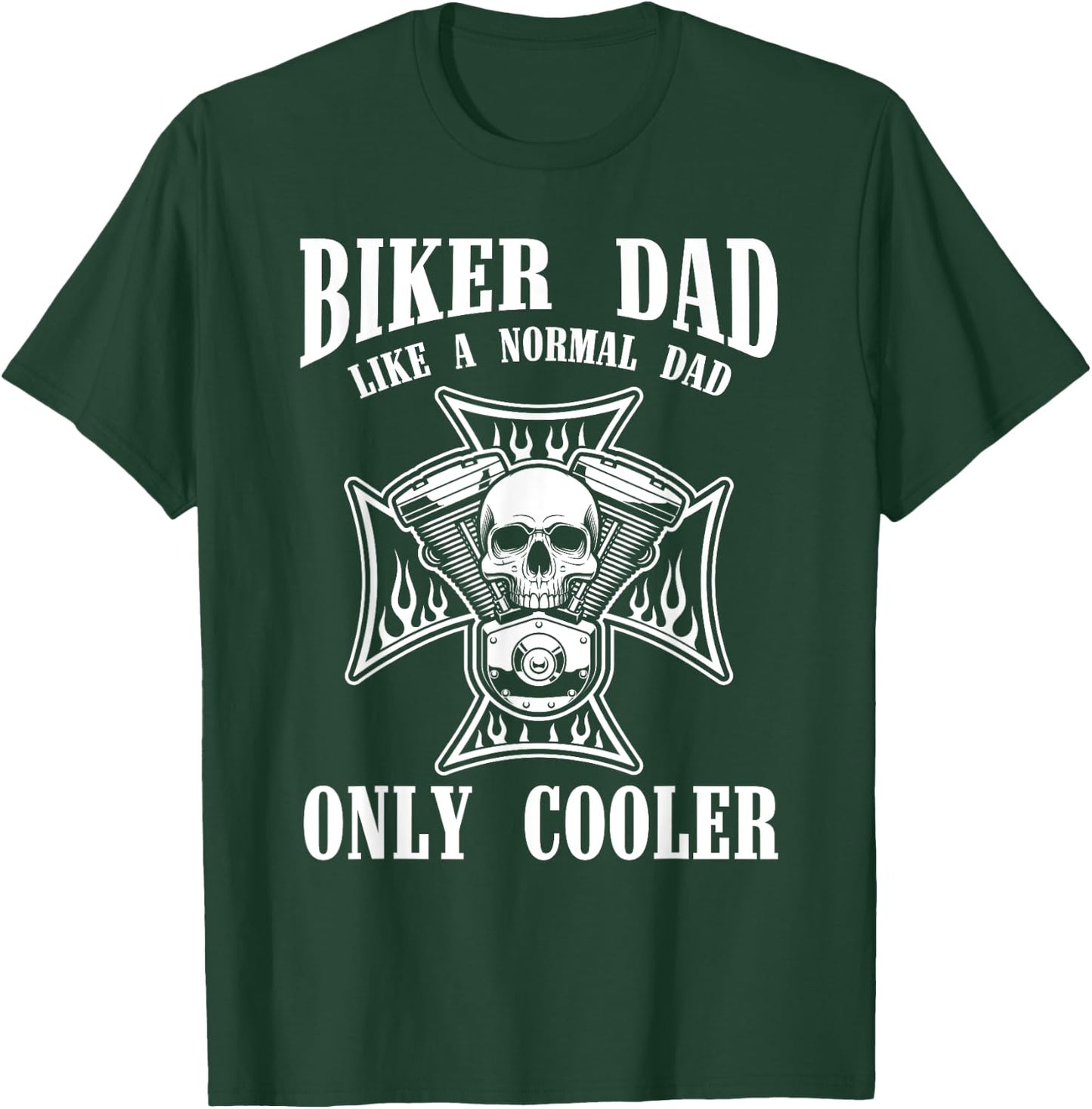 Biking Men Fathers Day Gift Biker Dad Motorcycle Ride Biker T-Shirt - T-Shirt | Forest