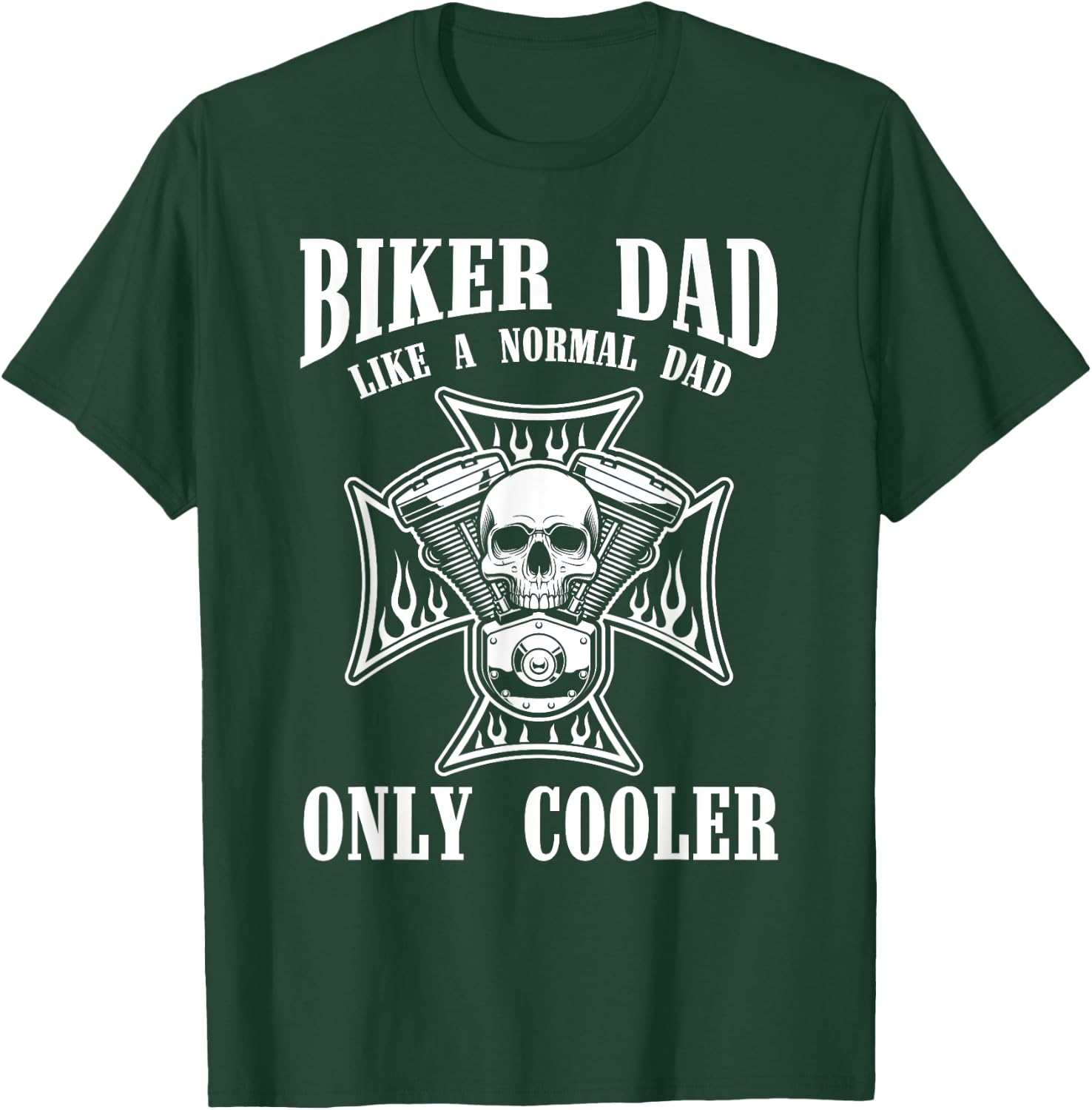 Biking Men Fathers Day Gift Biker Dad Motorcycle Ride Biker T-Shirt - T-Shirt | Forest