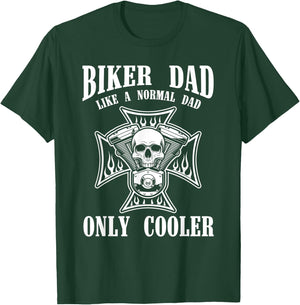 Biking Men Fathers Day Gift Biker Dad Motorcycle Ride Biker T-Shirt - T-Shirt | Forest