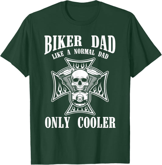 Biking Men Fathers Day Gift Biker Dad Motorcycle Ride Biker T-Shirt - T-Shirt | Forest