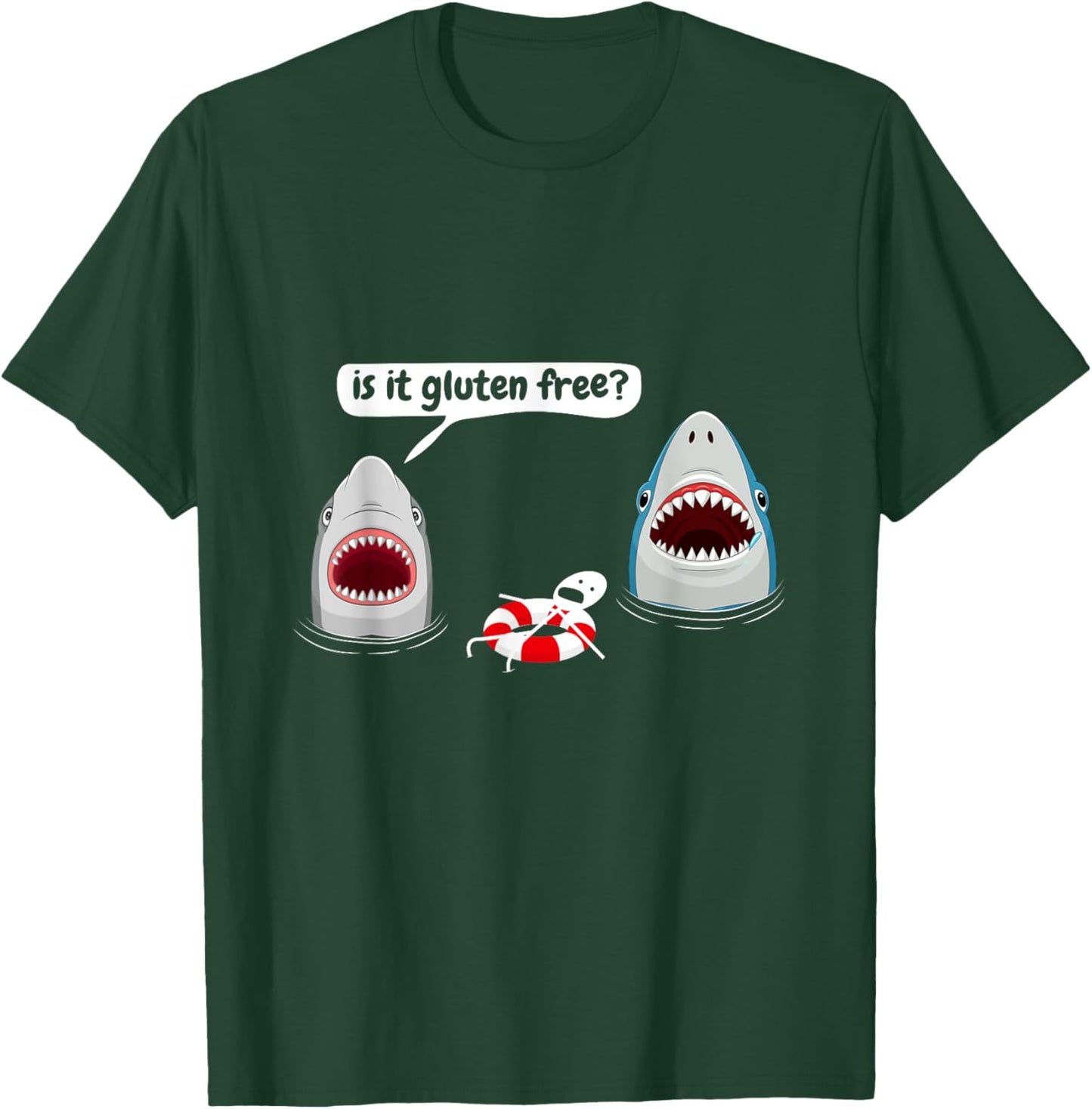 Is It Gluten Free, Funny Shark Lovers Costume Sharks T-Shirt - T-Shirt | Forest