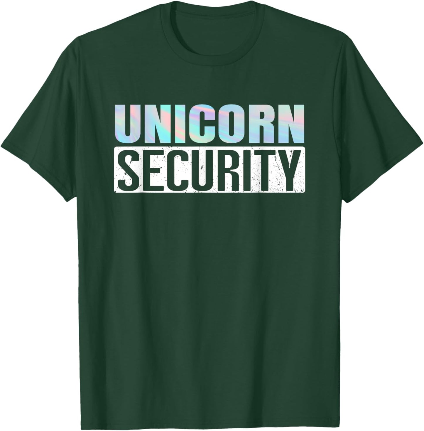 Funny Parents Halloween Store Halloween Adult Unicorn Security Black Small Classic Fit Short Sleeve Cotton 60% Polyester 40% Family (Dad, Mom, Daughter) T-Shirt - T-Shirt | Forest