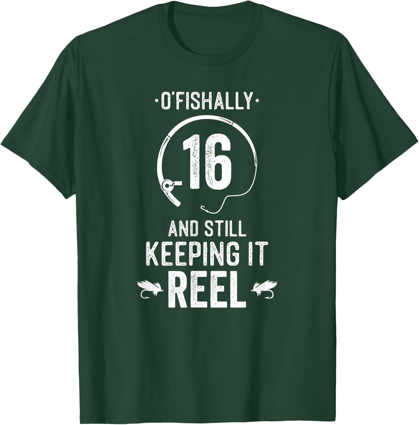 16 Year Old Boy Girl Fishing Fishermen Gifts For Birthday T-Shirt - T-Shirt | Forest