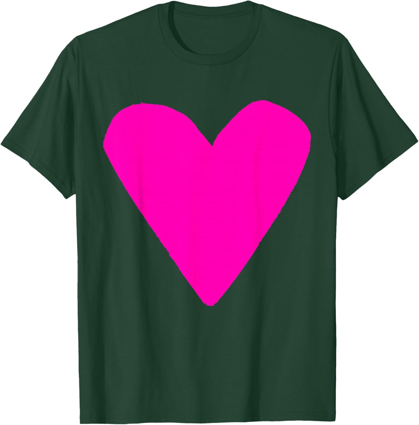Pink Heart Black T-Shirt - T-Shirt | Forest