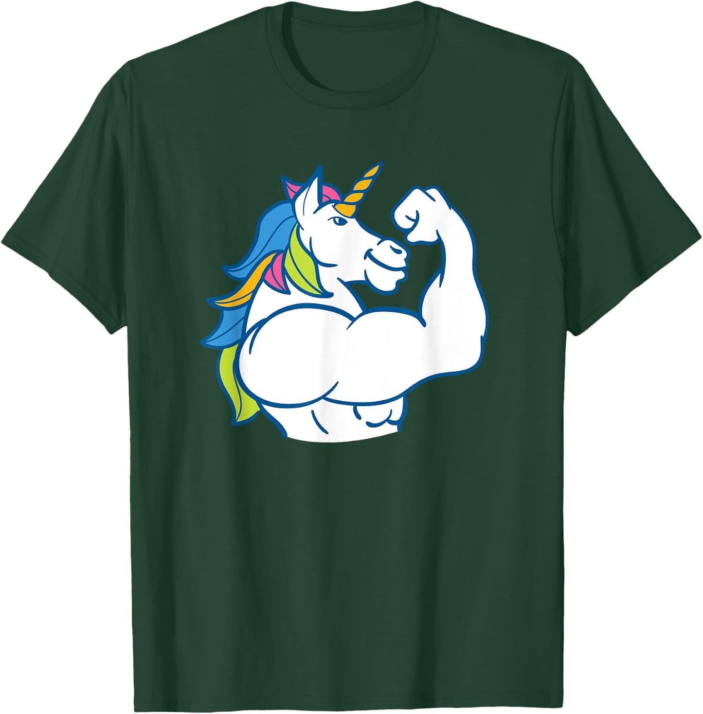 Muscular Unicorn - Funny Magical Fitness Bodybuilder Dad T-Shirt - T-Shirt | Forest