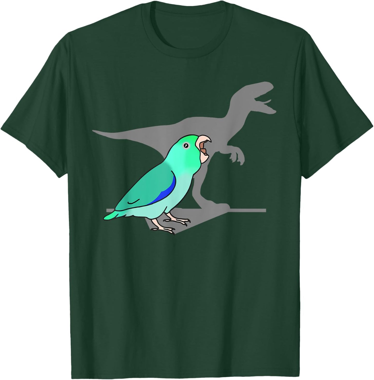 Velociraptor turquoise Parrotlet, Dinosaur Parrot Birb memes T-Shirt - T-Shirt | Forest
