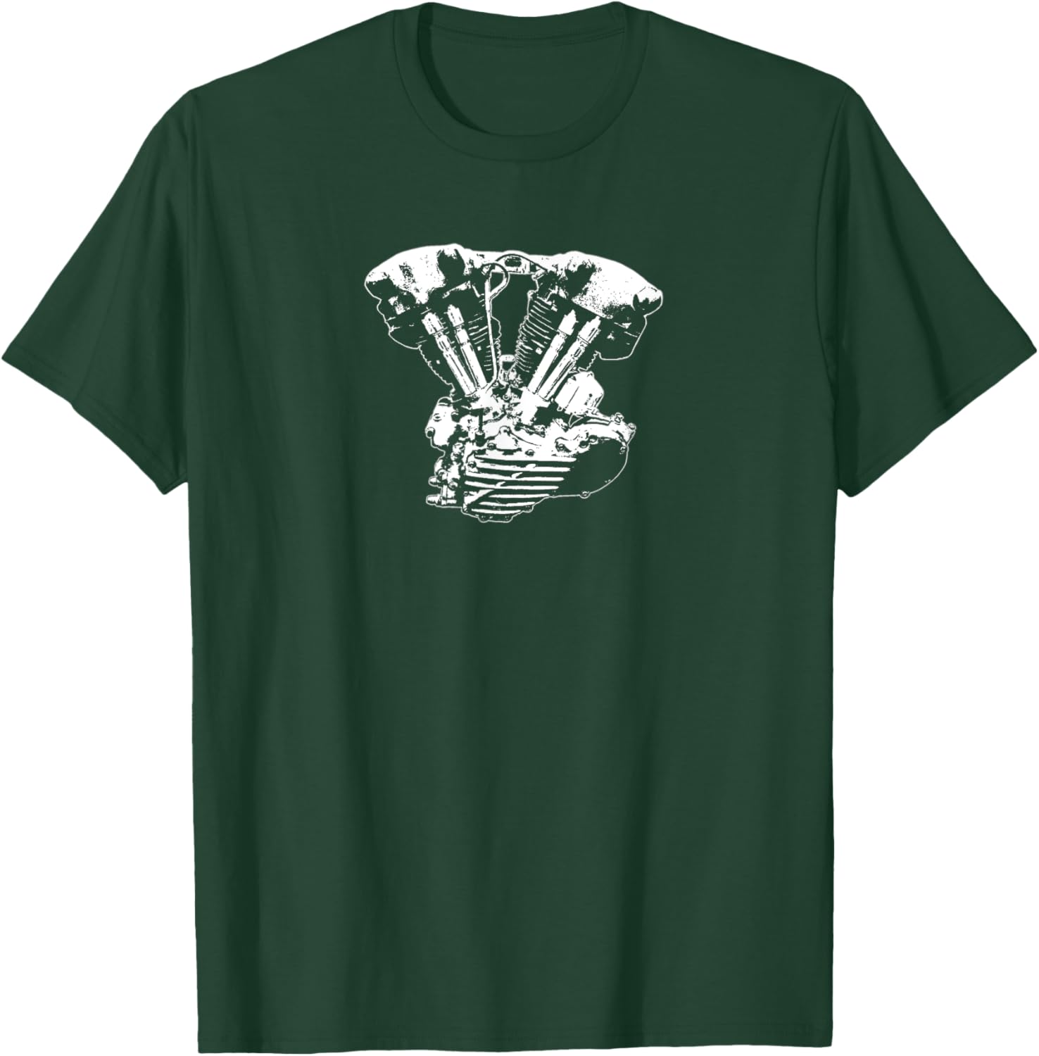 Vintage Knucklehead Style Motorrad Motor T-Shirt - T-Shirt | Forest