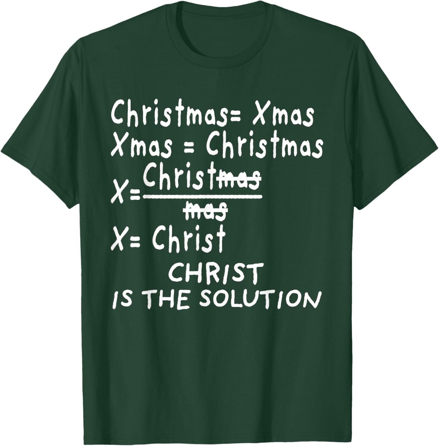 Christ Is the Solution for Catholic Christmas Math Teacher Women Kids T-Shirt - T-Shirt | Forest