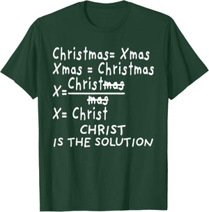 Christ Is the Solution for Catholic Christmas Math Teacher Women Kids T-Shirt - T-Shirt | Forest