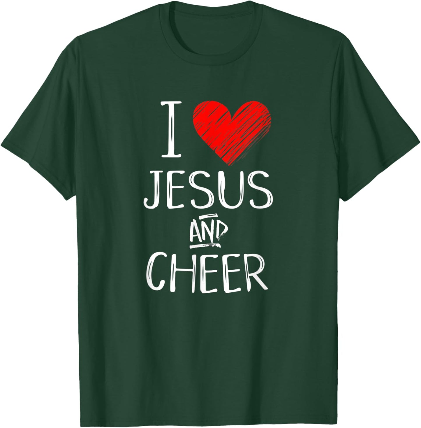 I Love Jesus And Cheer Christian Cheerleading Sport Shirt T-Shirt - T-Shirt | Forest