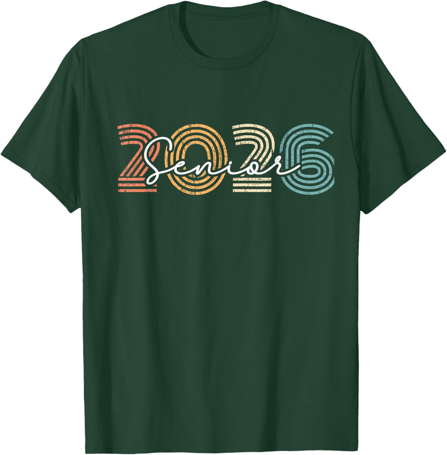 Class of 2026 Senior Retro Graduation Vintage Grad T-Shirt - T-Shirt | Forest