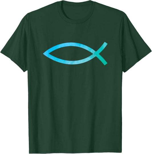 Christian Symbol Jesus Fish Ichthys Ichthus T-Shirt - T-Shirt | Forest