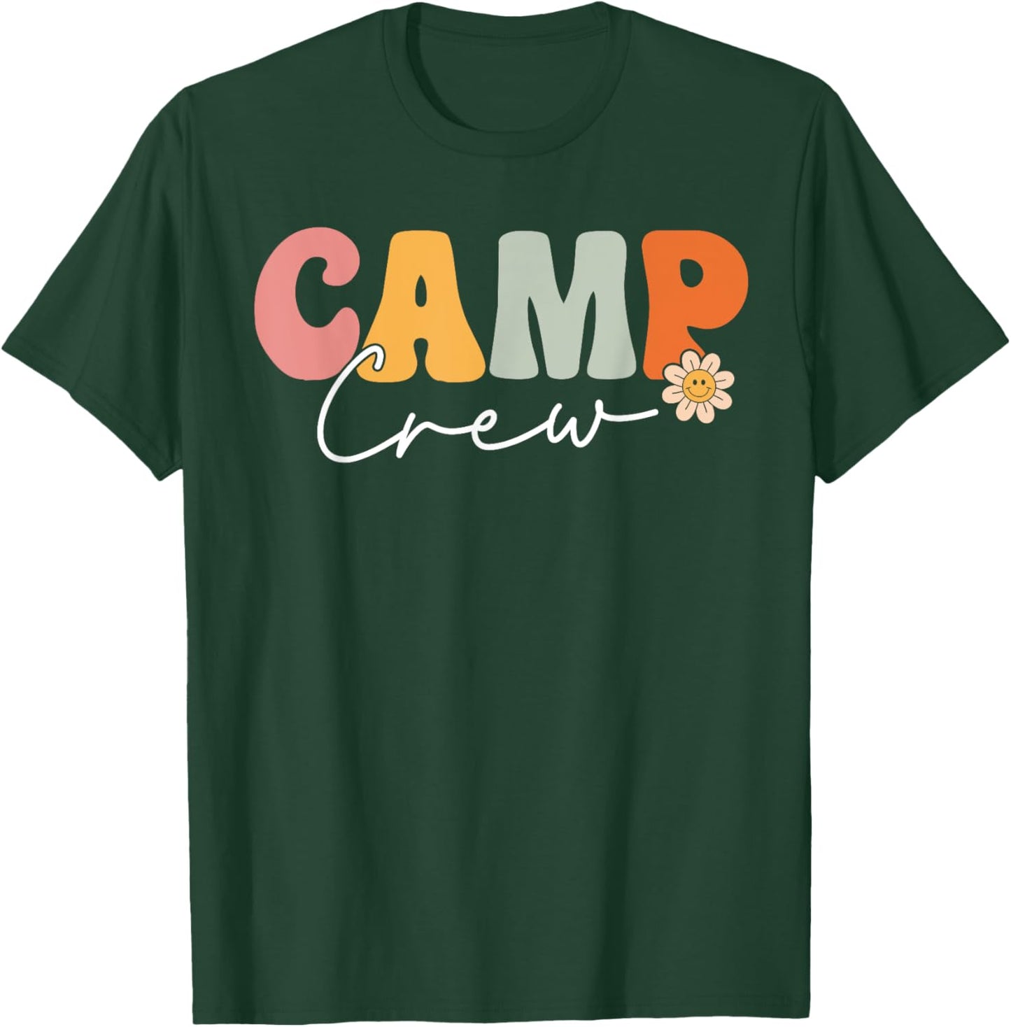 Camp Crew Team Retro Groovy Vintage First Day Of School T-Shirt - T-Shirt | Forest
