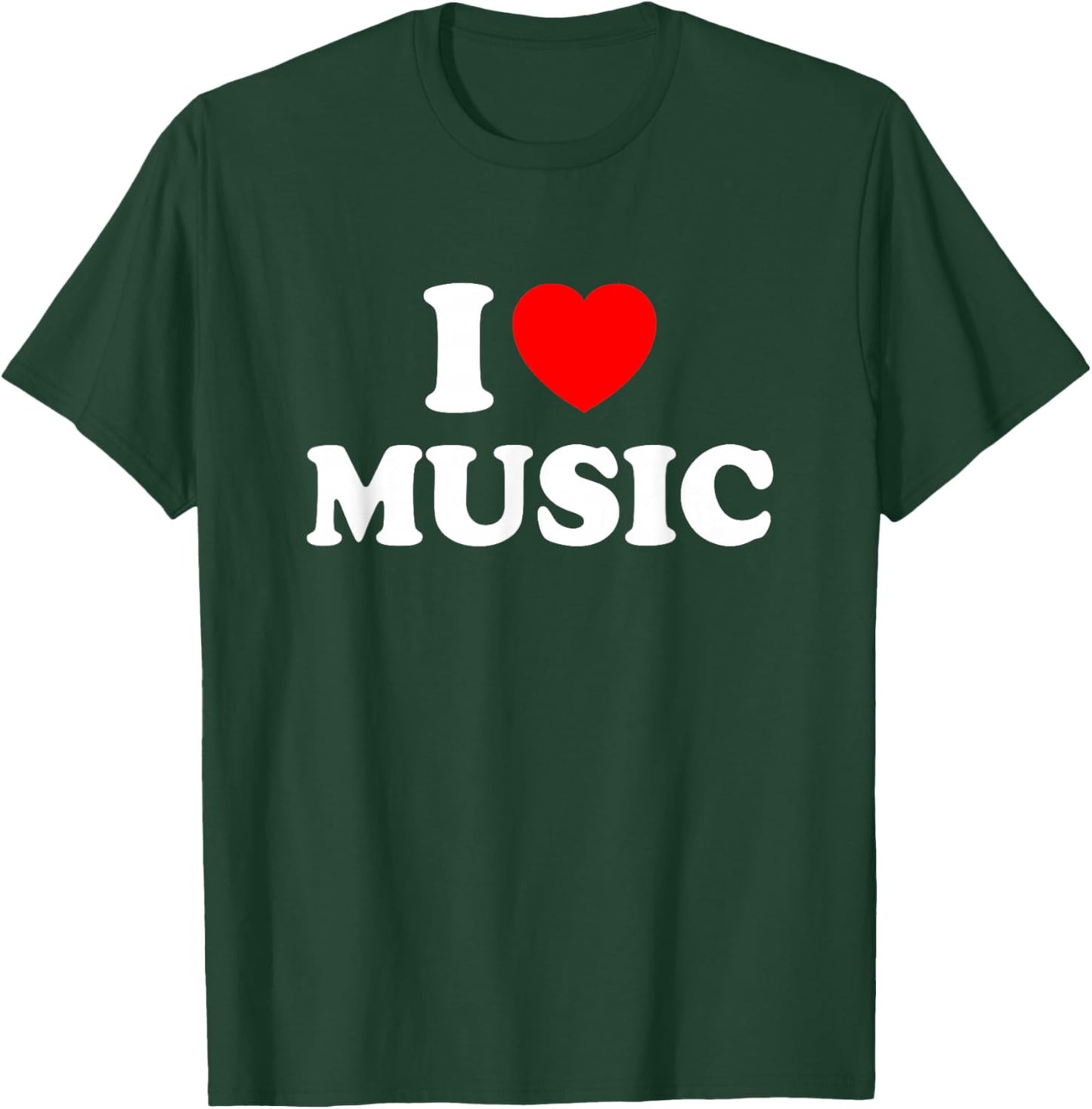 Heart I Love Music T-Shirt - T-Shirt | Forest