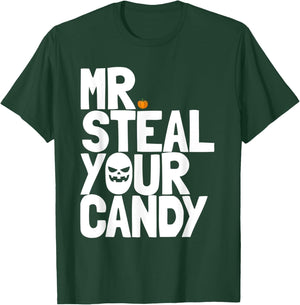 Mr Steal Your Candy Toddler Halloween Outfit Boys Halloween T-Shirt - T-Shirt | Forest