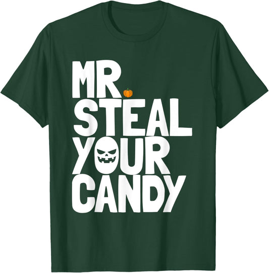 Mr Steal Your Candy Toddler Halloween Outfit Boys Halloween T-Shirt - T-Shirt | Forest