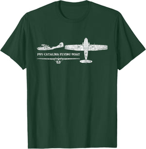 PBY Catalina Flying Boat WWII Plane Gift T-Shirt - T-Shirt | Forest