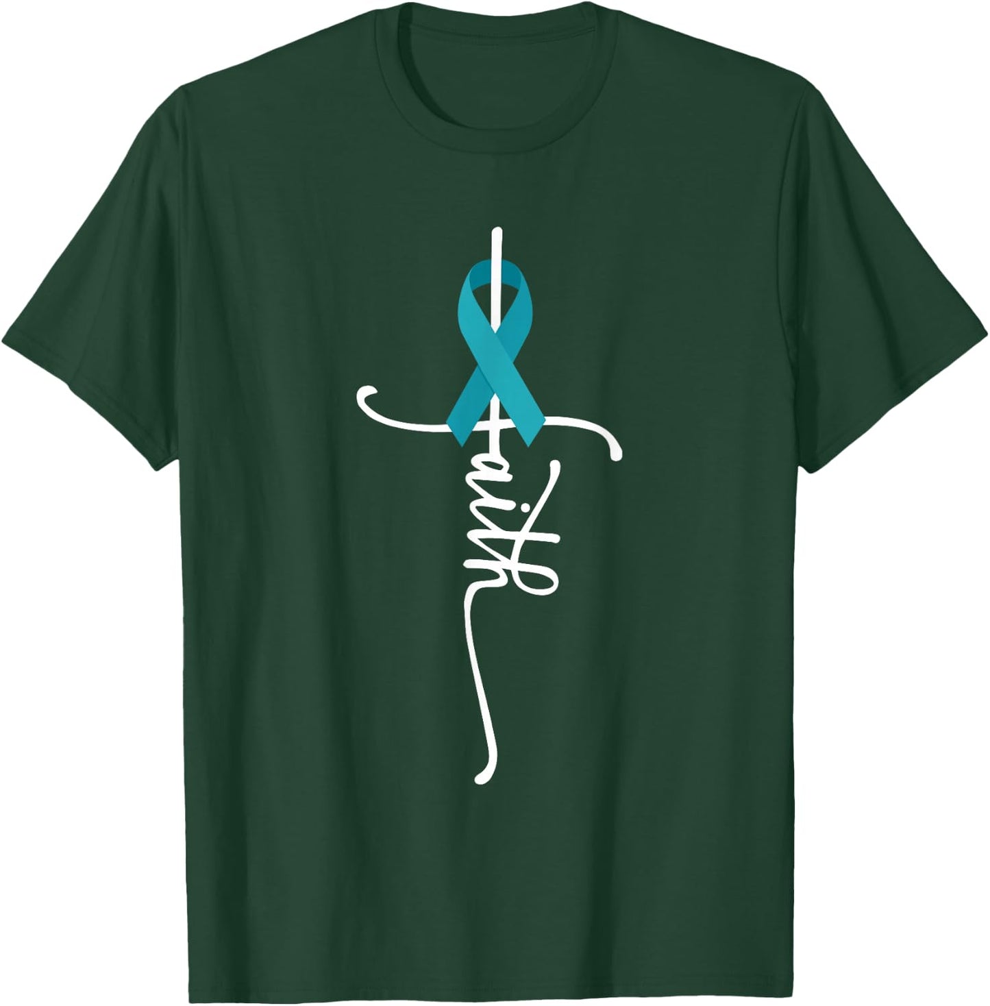 Ovarian Cancer Faith Ovarian Cancer Awareness T-Shirt - T-Shirt | Forest