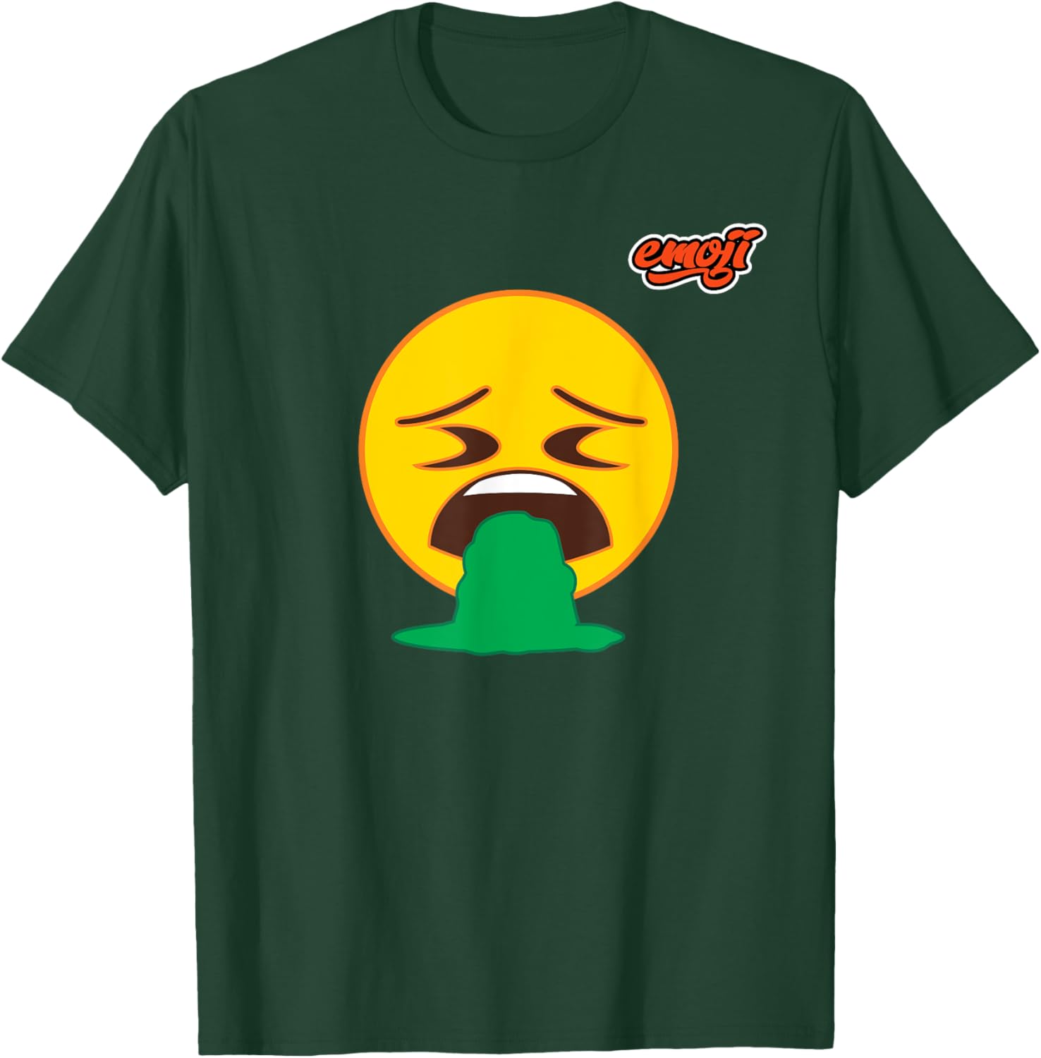 nauseous face vomiting Flat T-Shirt - T-Shirt | Forest