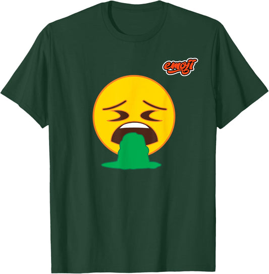 nauseous face vomiting Flat T-Shirt - T-Shirt | Forest