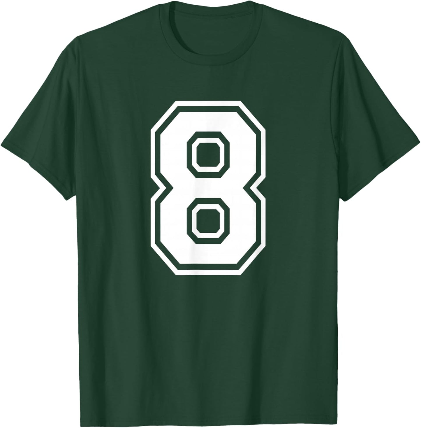 Number 8 Birthday Gift Sports Player Team Numbered Jersey T-Shirt - T-Shirt | Forest