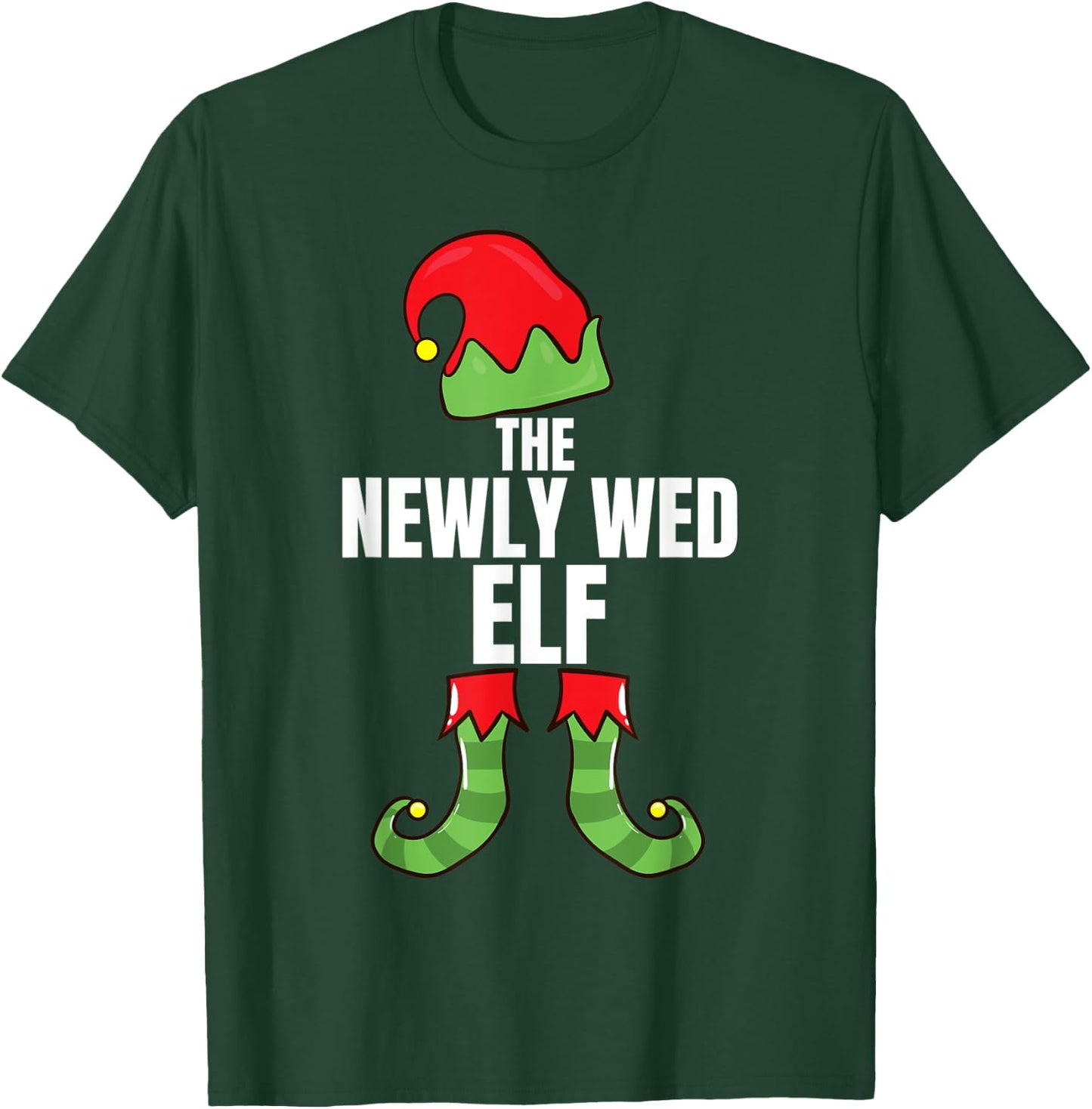The Newly Wed Elf Matching Family Christmas Group Pajama T-Shirt - T-Shirt | Forest