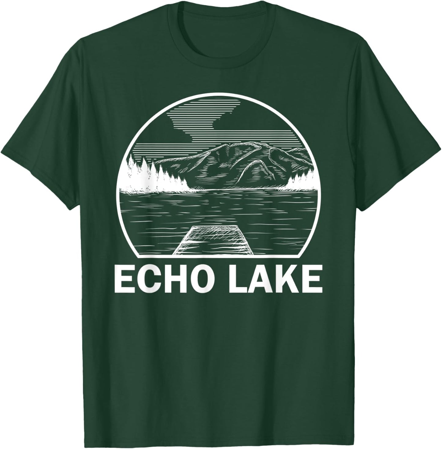ECHO LAKE VERMONT Funny Fishing Camping Summer Gift T-Shirt - T-Shirt | Forest