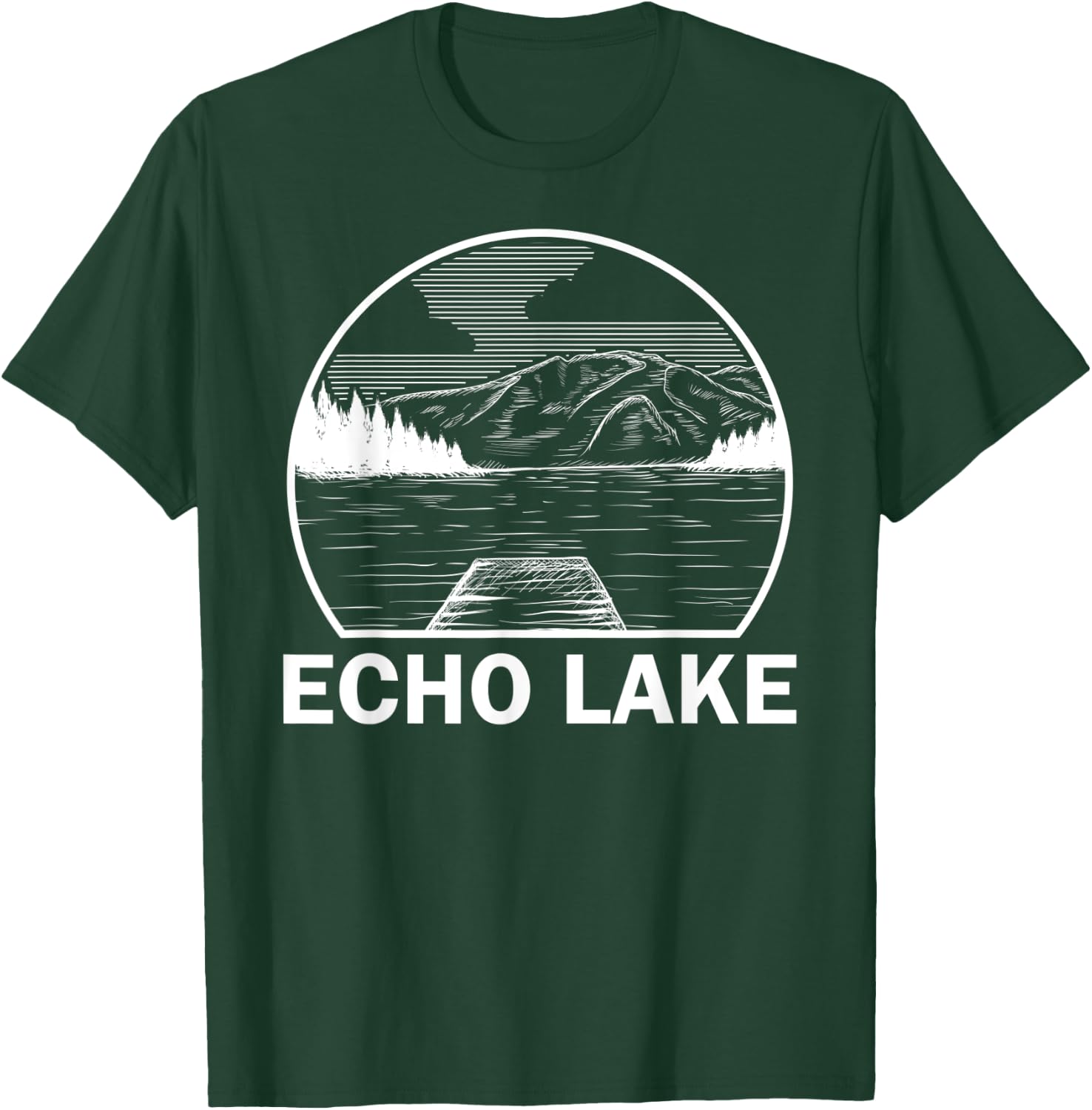 ECHO LAKE VERMONT Funny Fishing Camping Summer Gift T-Shirt - T-Shirt | Forest