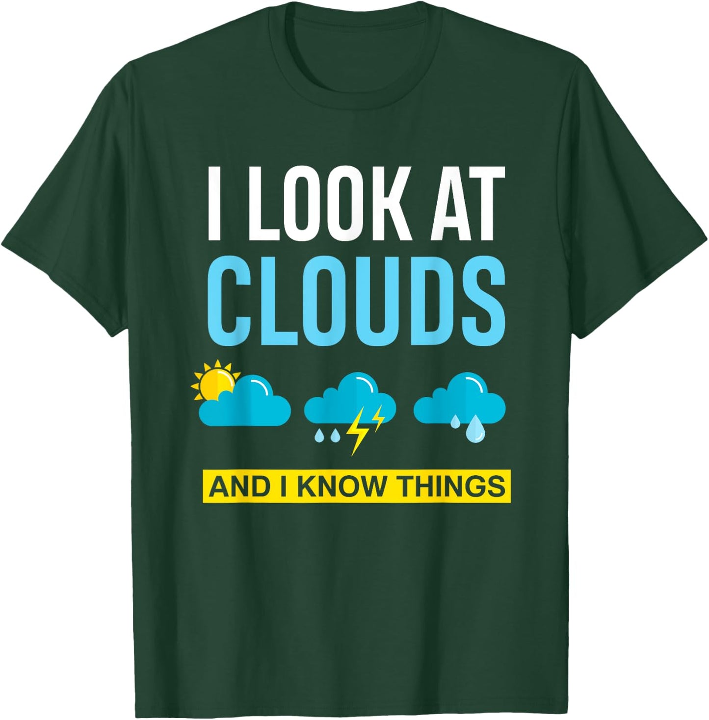 I Look At Clouds And I Know Things Funny Meteorologist Gift T-Shirt - T-Shirt | Forest