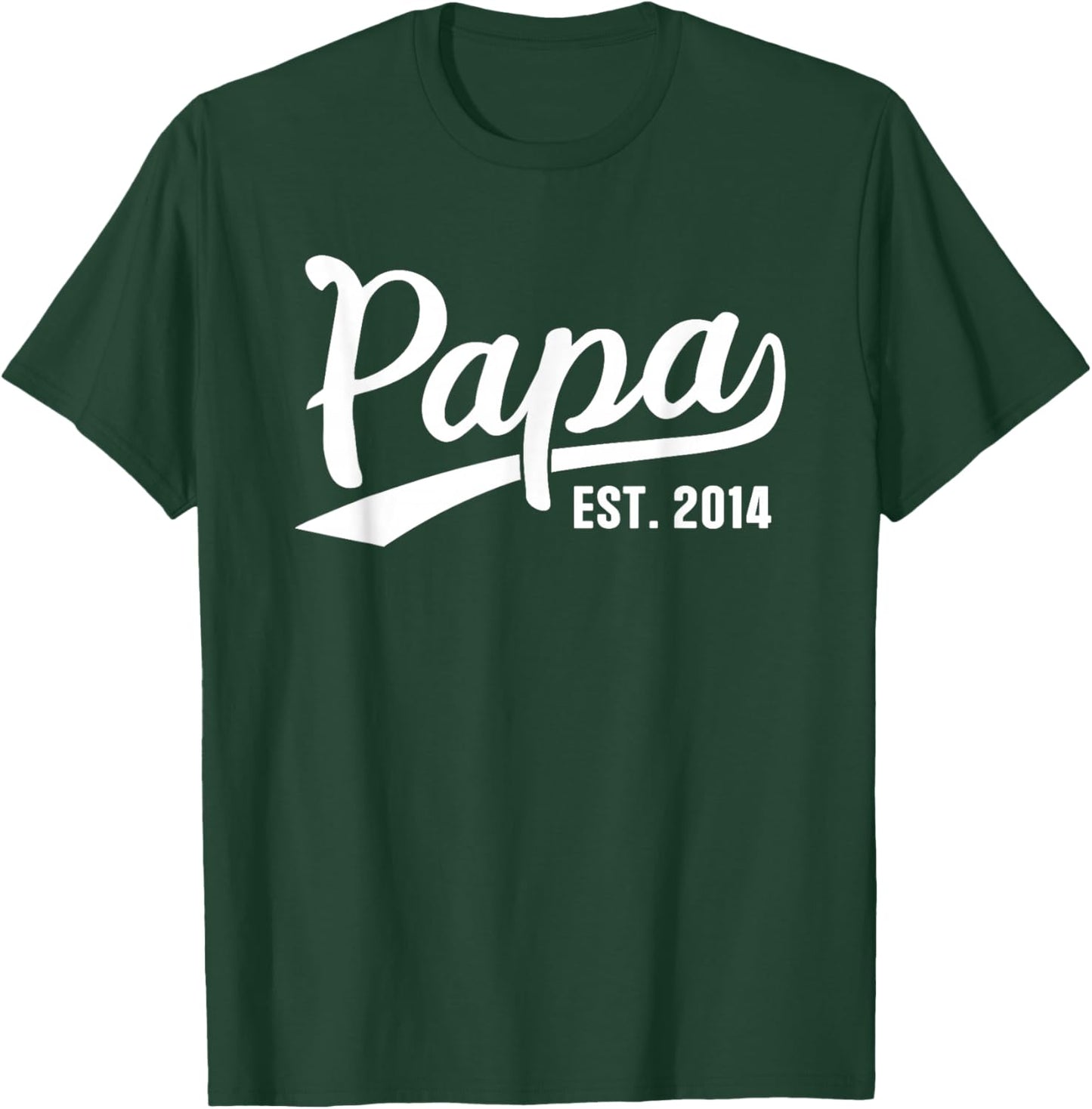 Papa 2014 Papa Since 2014 Papa Est 2014 T-Shirt - T-Shirt | Forest