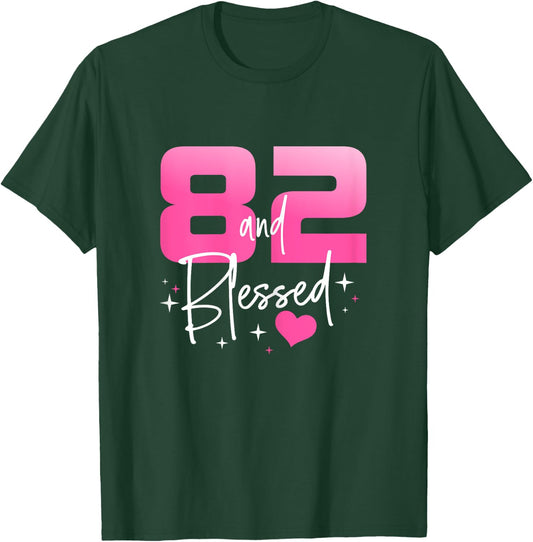 82 and Blessed Chapter 82 Year Old Gifts 82nd Birthday Gifts T-Shirt - T-Shirt | Forest
