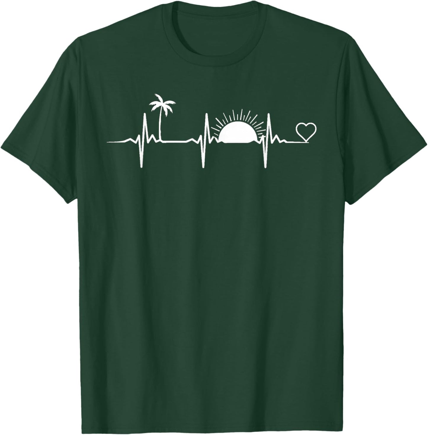 Life Is Really Good Beach Heartbeat Summer Beach Vacation T-Shirt - T-Shirt | Forest