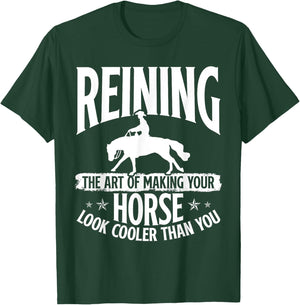 Sliding Stop Reining Horse Equestrian Western Riding T-Shirt - T-Shirt | Forest