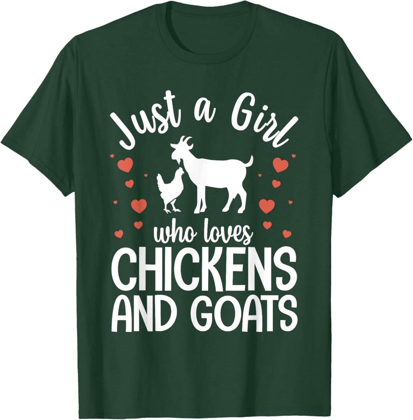 Cool Chicken Goat Design Girls Pygmy Goat Lover T-Shirt - T-Shirt | Forest