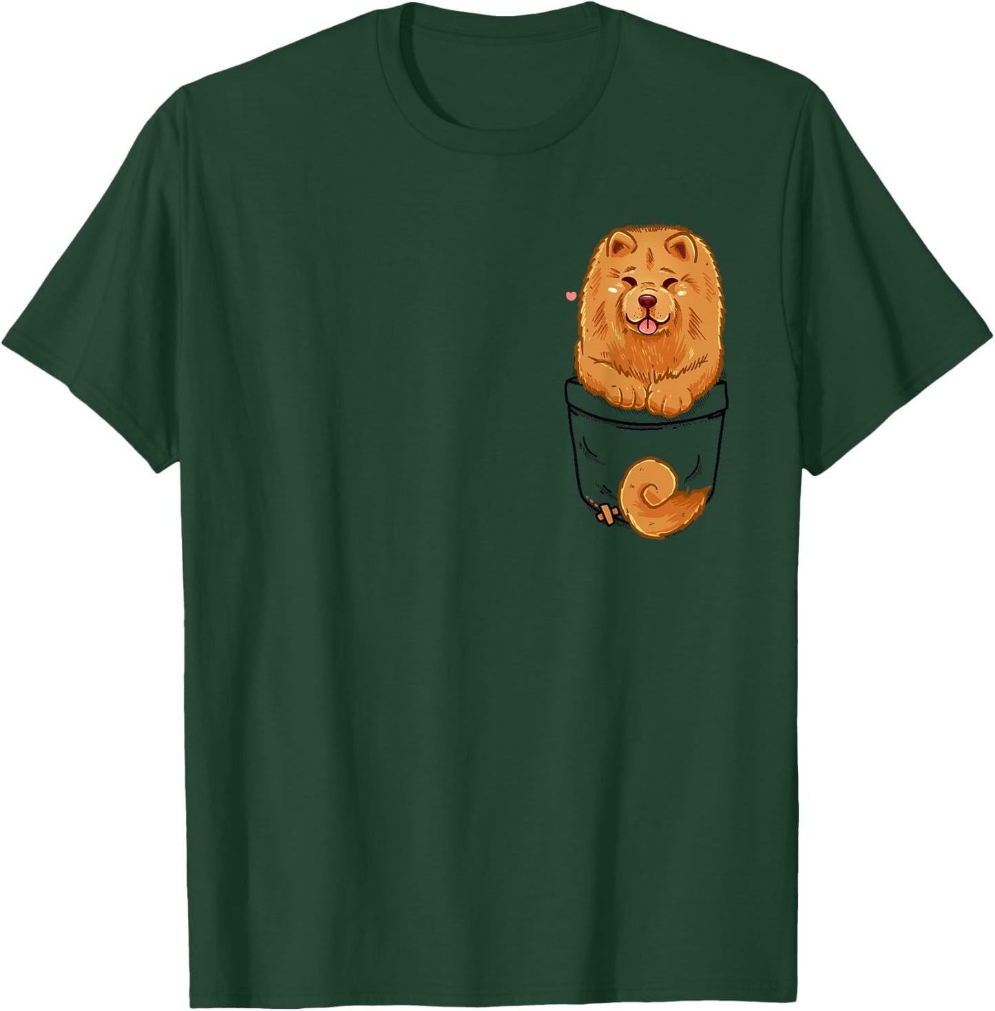 Pocket Cute Chow Chow Puppy Dog T-Shirt - T-Shirt | Forest
