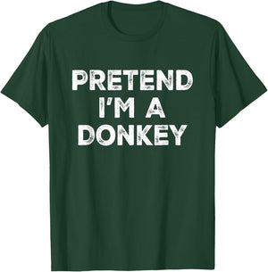 Pretend I'm A Donkey Lazy Halloween Costume T-Shirt - T-Shirt | Forest