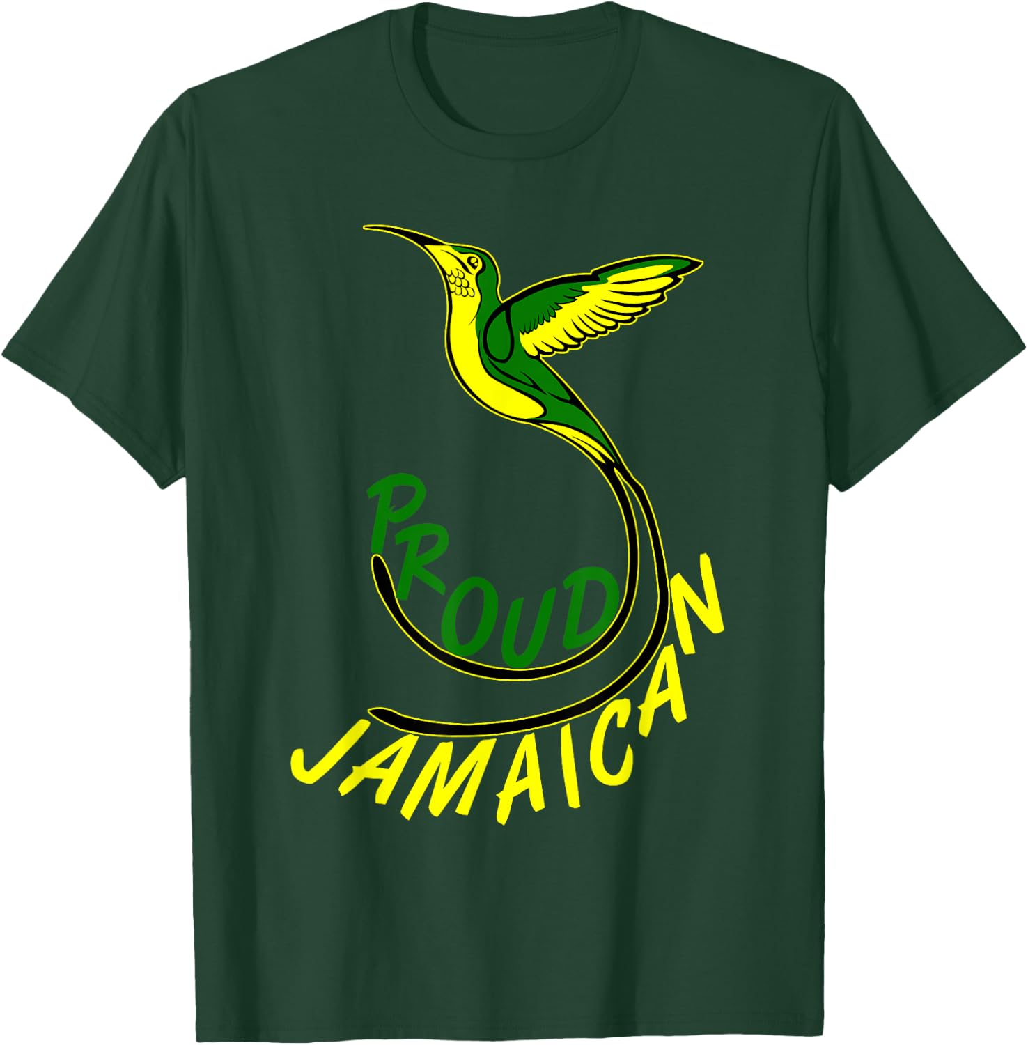 Jamaica Shirt Proud Jamaican doctor bird Gift Men & Women T-Shirt - T-Shirt | Forest