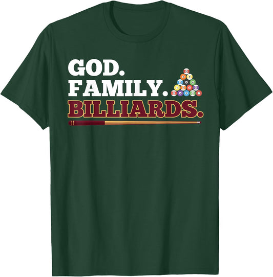 God Family Billiards Shooting Pool Player T-Shirt - T-Shirt | Forest