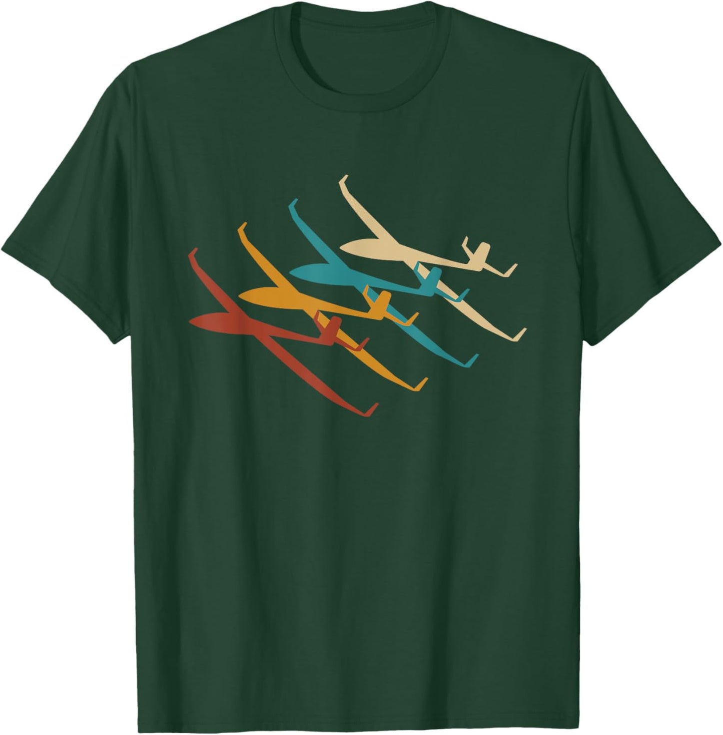 Glider Glider Pilot Retro T-Shirt - T-Shirt | Forest