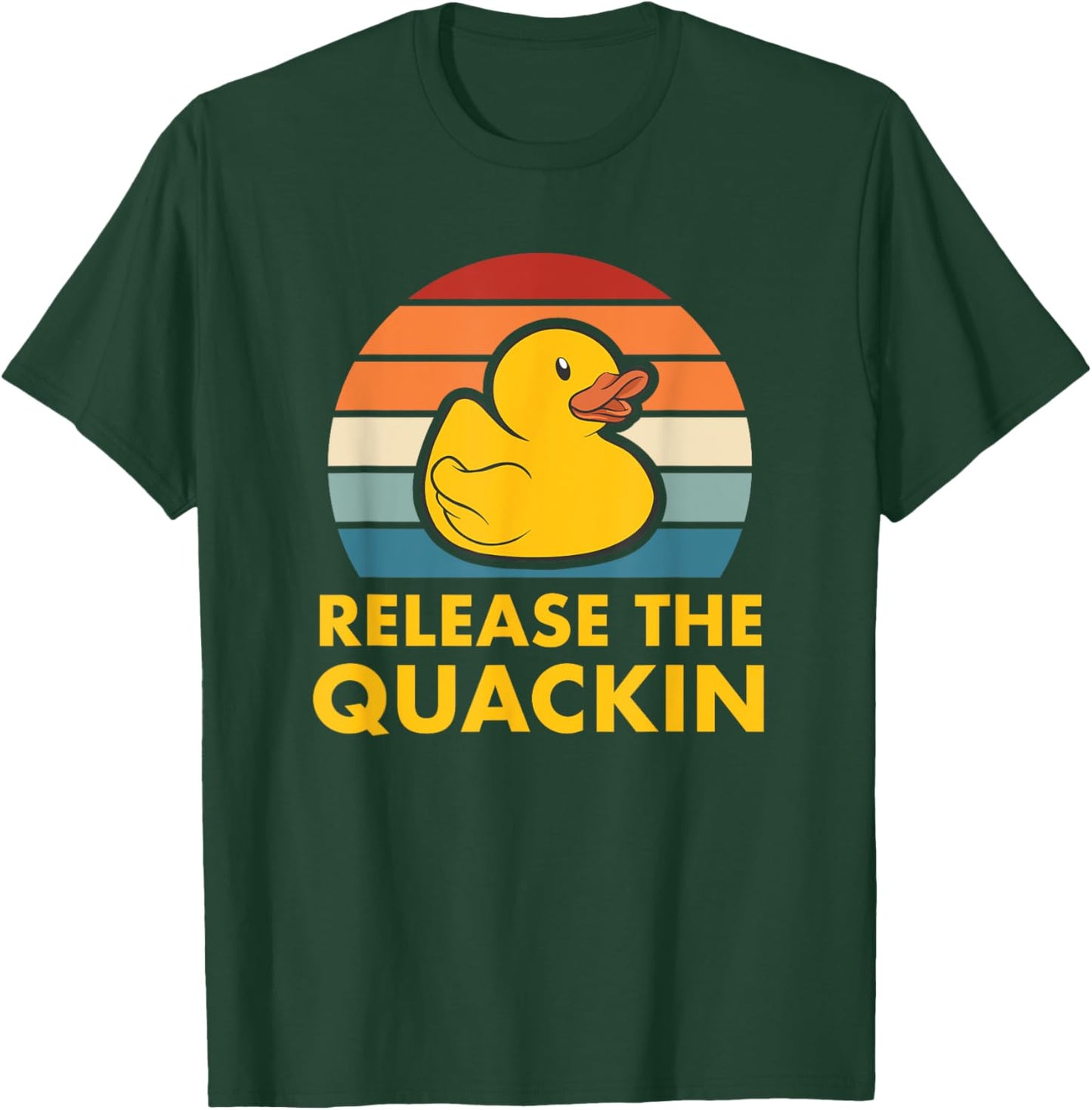 Release The Quackin Quote Rubber Duck Duckling Accessories , Small, Black T-Shirt - T-Shirt | Forest