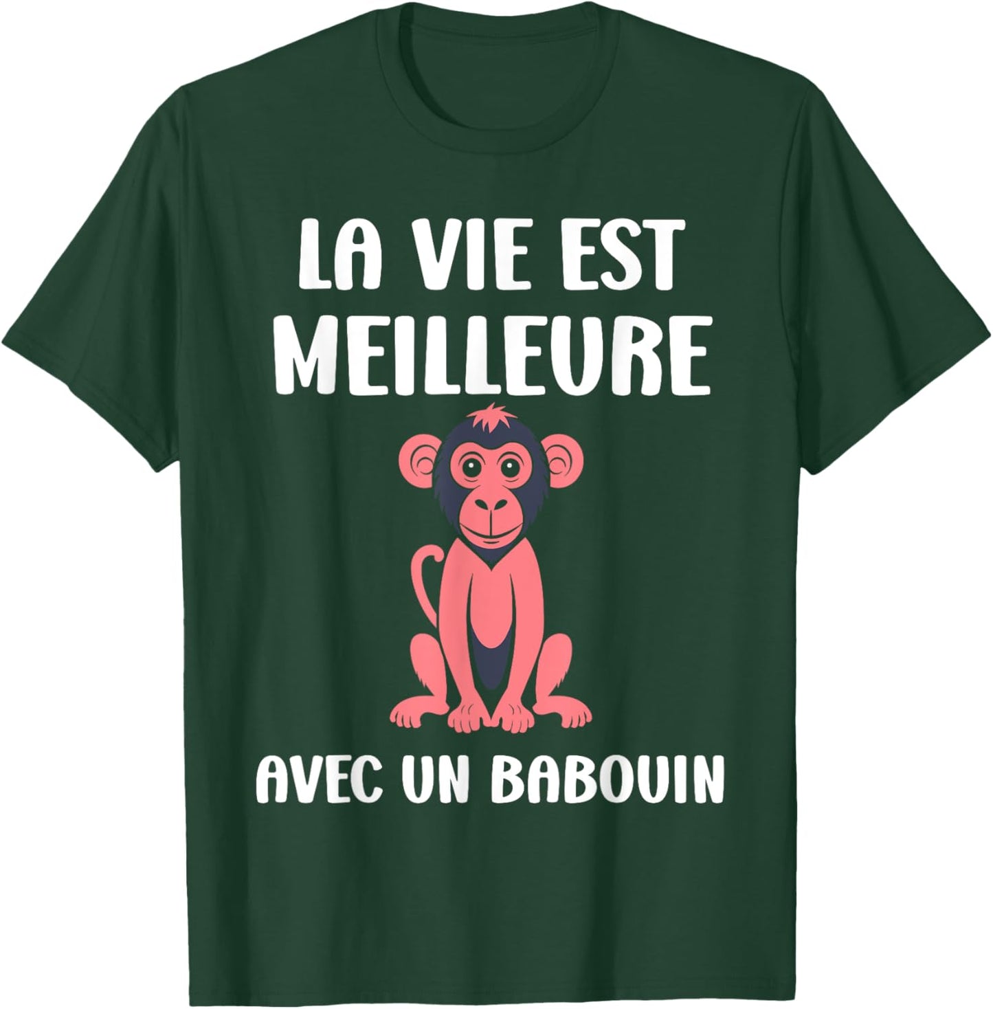 Little Baboons Monkey Life is Better with a Baboon , Black, S T-Shirt - T-Shirt | Forest