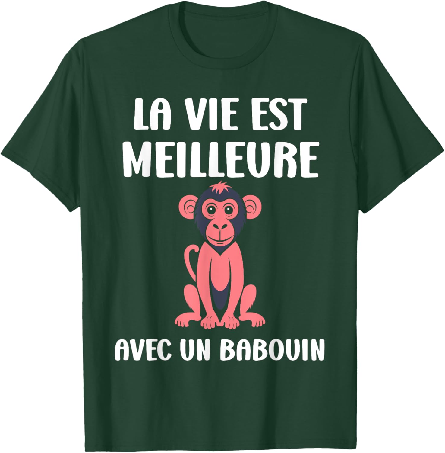 Little Baboons Monkey Life is Better with a Baboon , Black, S T-Shirt - T-Shirt | Forest