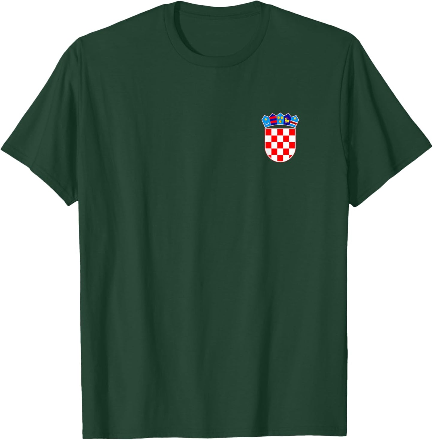 Hrvatska Kroatien Croatia Kroatien Wappen Nationalflagge Kroatien Hrvatska Schwarz Klein Crew-Ausschnitt Lässig T-Shirt - T-Shirt | Forest