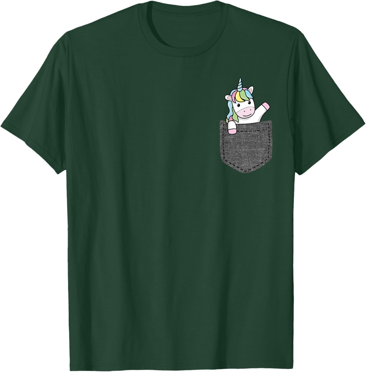 Unicorn in Pocket T-Shirt - T-Shirt | Forest
