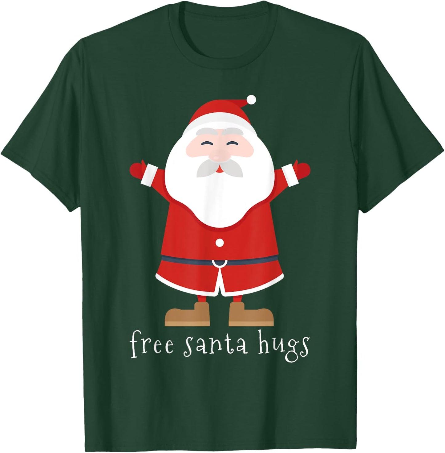 Free Santa Hugs Cute Christmas Holiday T-Shirt - T-Shirt | Forest