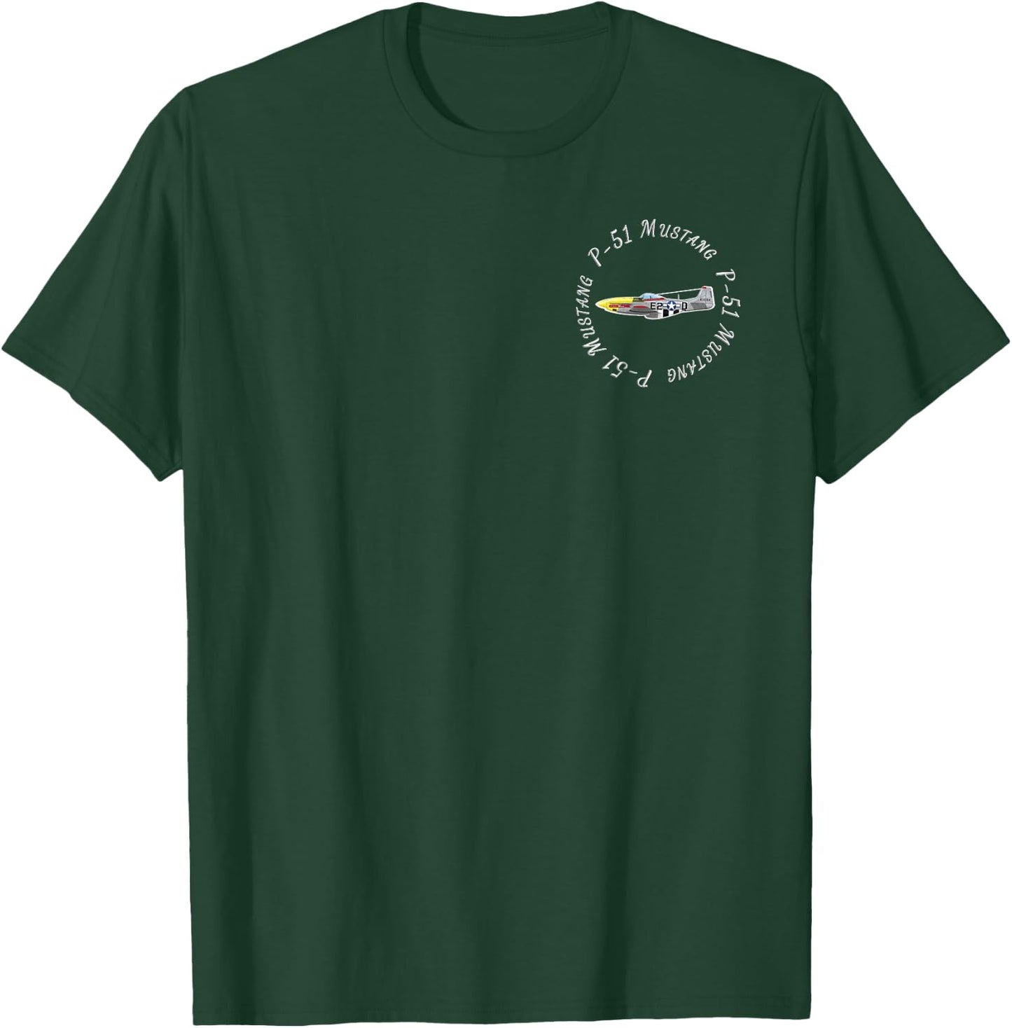 P-51 Mustang Shirt Military Aircraft T-Shirt - T-Shirt | Forest