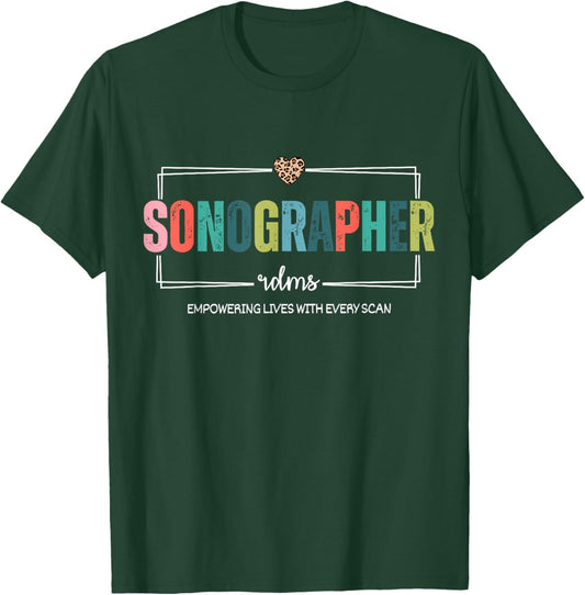 Retro Sonographer RDMS Sonography Ultrasound Tech Graduation T-Shirt - T-Shirt | Forest