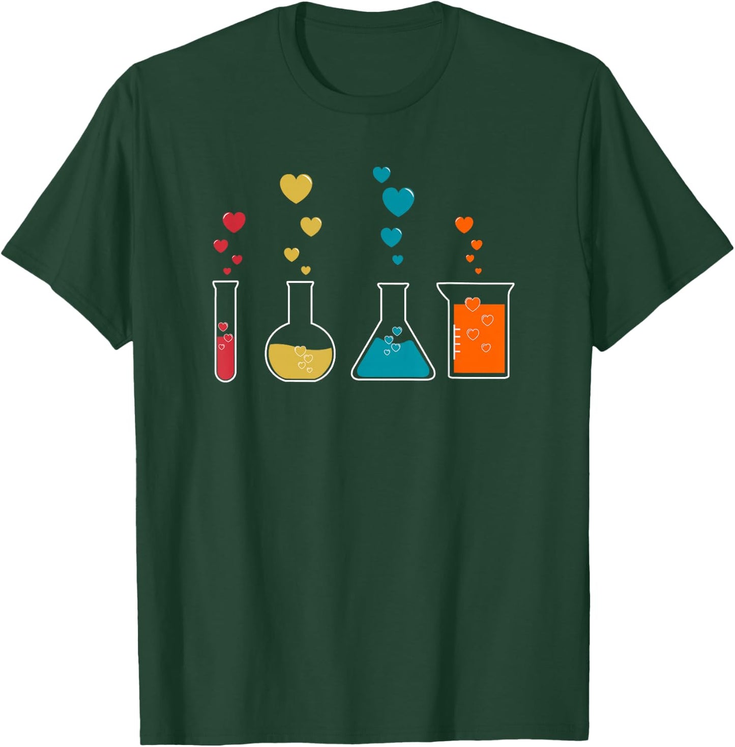Cute Chemistry Hearts Science Valentines Gift Nerd T-Shirt - T-Shirt | Forest